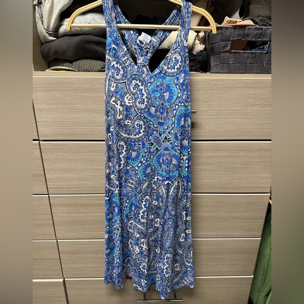 Sigrid Olsen Blue and White Paisley Maxi Dress